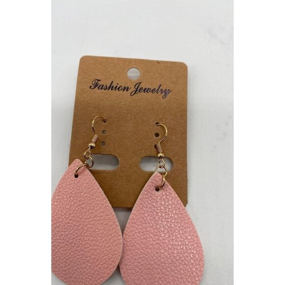 Women's‎ Pink Teardrop Statement Earrings Fashion Jewelry Hook Style Lightweight - Picture 4 of 6